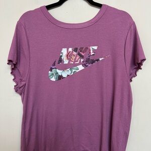 The Spring Shop Women's Purple Graphic  Floral Tee